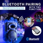 QTX QR15PA 15'' Professional Portable Karaoke & PA Speaker with 2x Wireless Microphones, Bluetooth USB & FM 178.848UK - Image 2