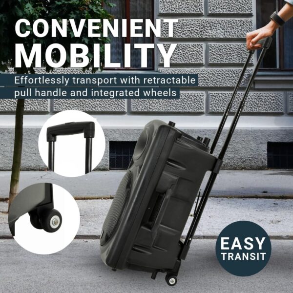 QTX QR12PA 12'' Professional Portable Karaoke & PA Speaker with 2x Wireless Microphones, Bluetooth USB & FM 178.847UK - Image 3