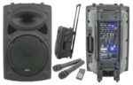 QTX QR15PA 15'' Professional Portable Karaoke & PA Speaker with 2x Wireless Microphones, Bluetooth USB & FM 178.848UK