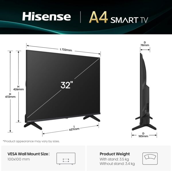 Hisense 32A4Q 32'' HD Smart LED TV - Image 8