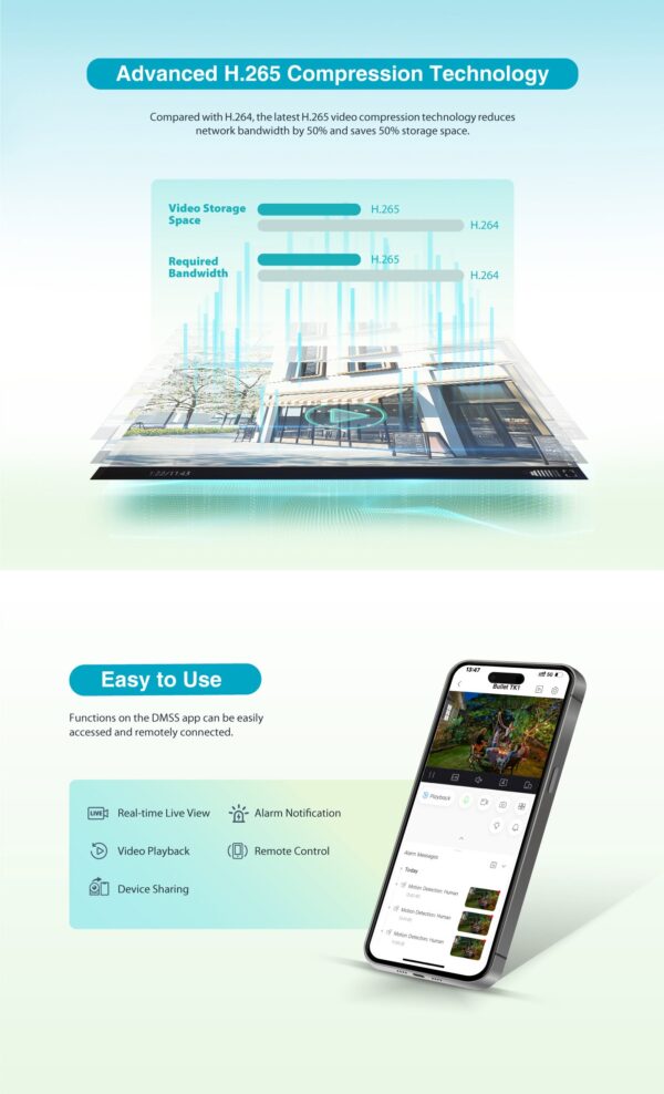 Dahua IP 5.0MP Wifi Bullet 2.8mm Dual Illumination HFW1539DTK1-SAW - Image 8