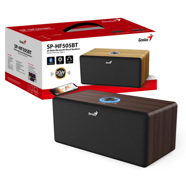 Genius PC Speakers 2.0 20W Aux & BT SP-HF505BT Brown Wood - Image 3