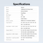 Vention Powerbank 10000mAh 45W Built-in USB-C & Lightning Cables FKMN0 Beige - Image 8