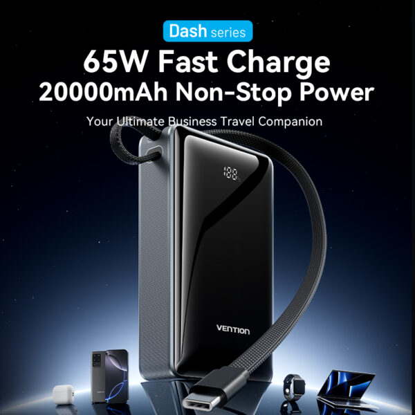 Vention Powerbank 20000mAh 65W+Built-in USBC FKDM0 - Image 4