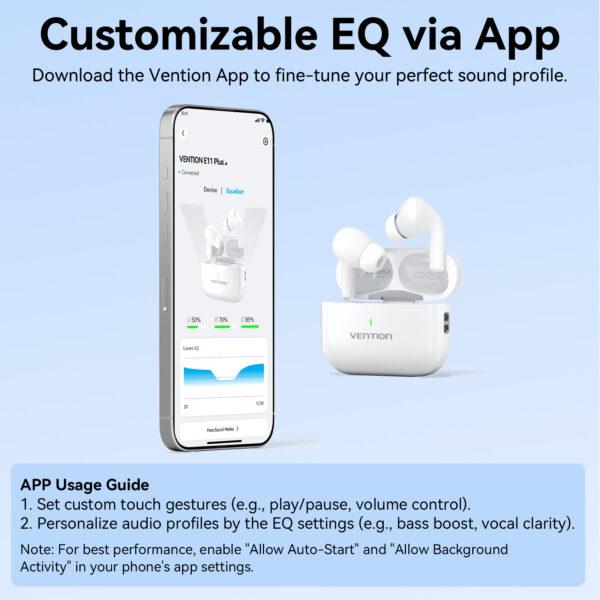 Vention Earphones BT TWS InEar ECHO LITE E11 Plus Black NBVB0-Plus - Image 5