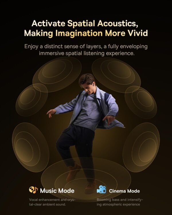 Baseus Headphones In Ear TWS Bowie M2s Ultra DISPLAY ANC LDAC Black - Image 3