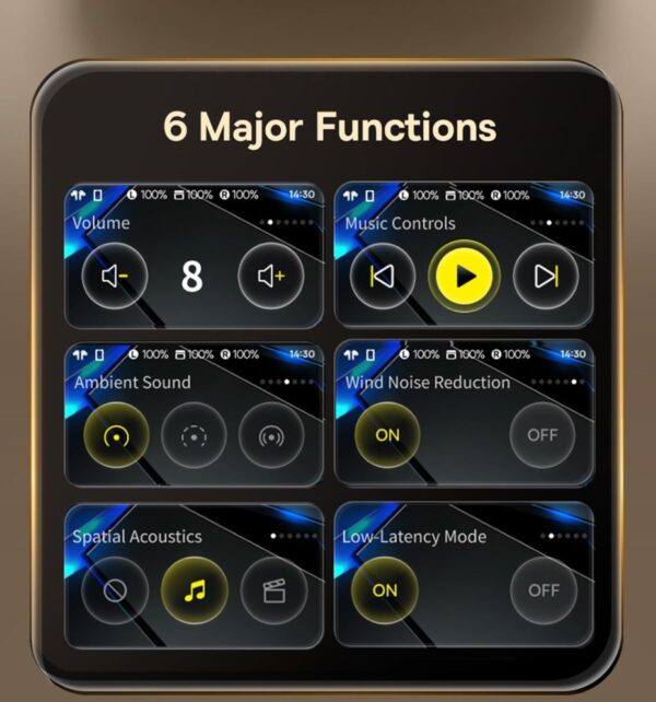 Baseus Headphones In Ear TWS Bowie M2s Ultra DISPLAY ANC LDAC Black - Image 5