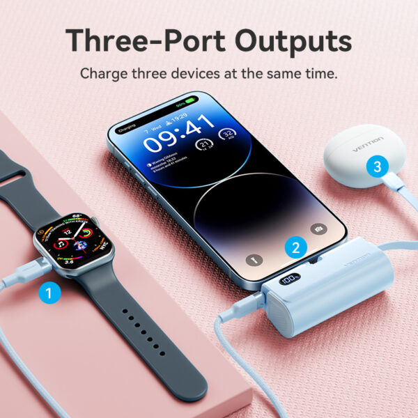 Vention Powerbank 4800mAh 22.5W Foldable Lightning Black FHRB0 - Image 7