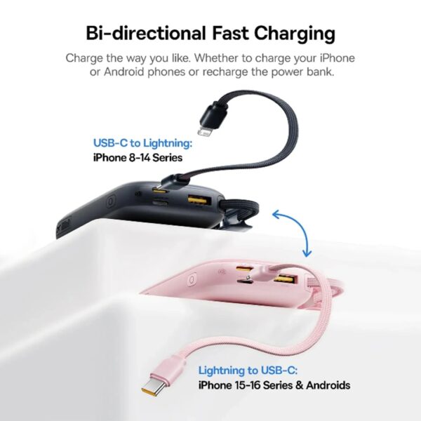 Baseus Powerbank 45W 10000mAh Display EnerFill FC21 Qpow 3 Ultra Black - Image 3