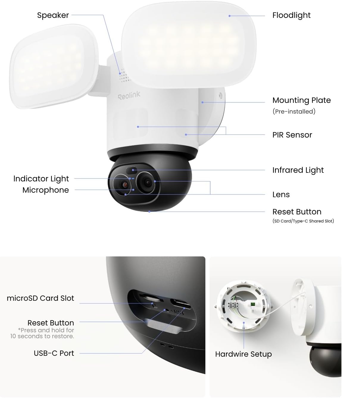 Reolink WIFI Outdoor PTZ Camera 4K Trackflex Floodlight 240v - Image 4