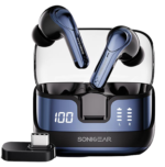 SonicGear Earphones Bluetooth & USB-C Dongle for PC EarPump XP2 Obsidian