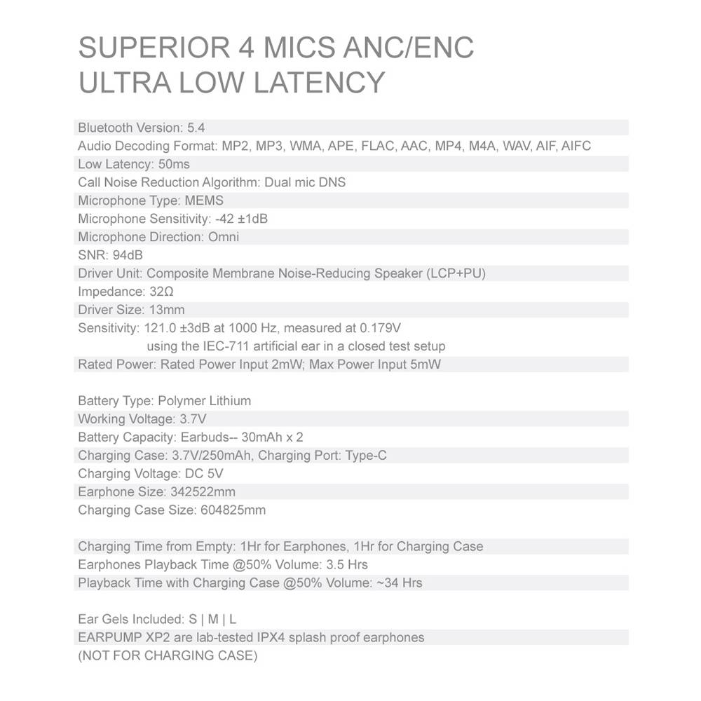 SonicGear Earphones Bluetooth & USB-C Dongle for PC EarPump XP2 Obsidian - Image 5