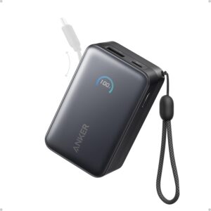 Anker Mobile Powerbank 10000 45W Built-In USB-C Cable Black