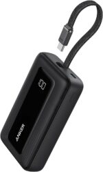 Anker Mobile Powerbank 10000 30W Built-In USB-C Cable Black