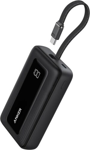 Anker Mobile Powerbank 10000 30W Built-In USB-C Cable Black