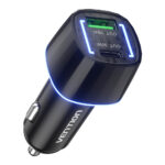 Vention Charger Car 48W 1xUSBC 1xUSBA 30W Max Black FFRB0