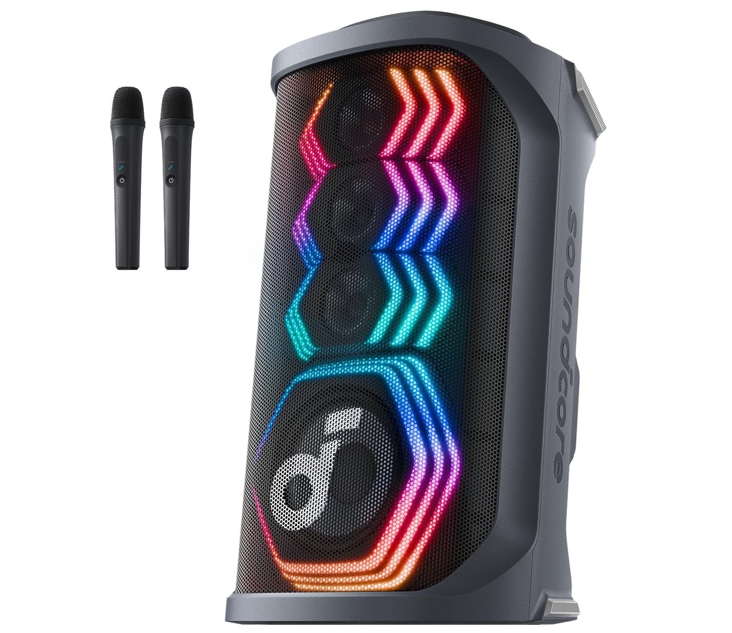 Anker Soundcore Rave 3 S Portable Karaoke Speaker with AI Vocal Removal, Beat Synced Light Show & 2x Wireless Mics