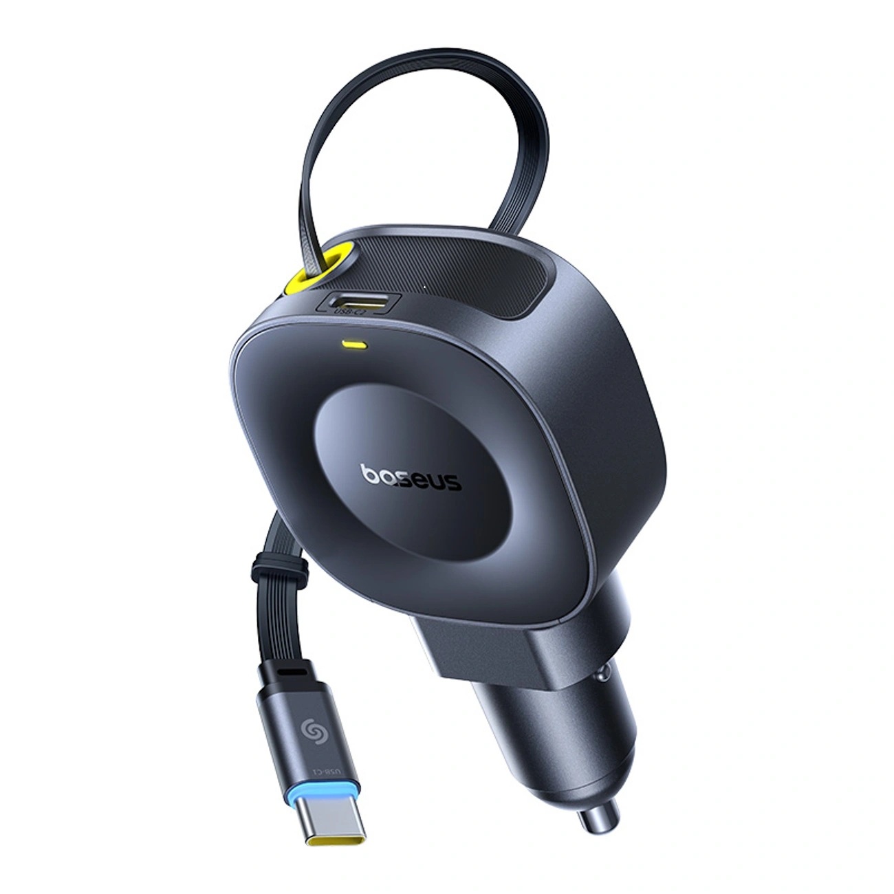 Baseus Car Charger 45W VR2 with Retractable Cable Black