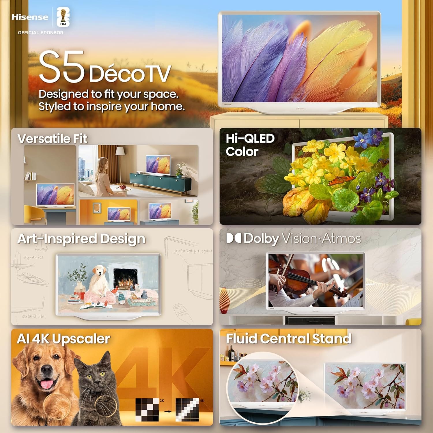 Hisense 43S5Q 43'' 4K Smart Hi-QLED DECO TV - Image 2