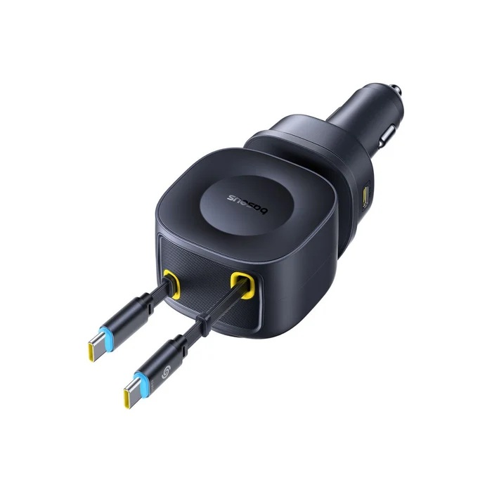 Baseus Car Charger 100W VR2 with Retractable Cable Max 65W Black