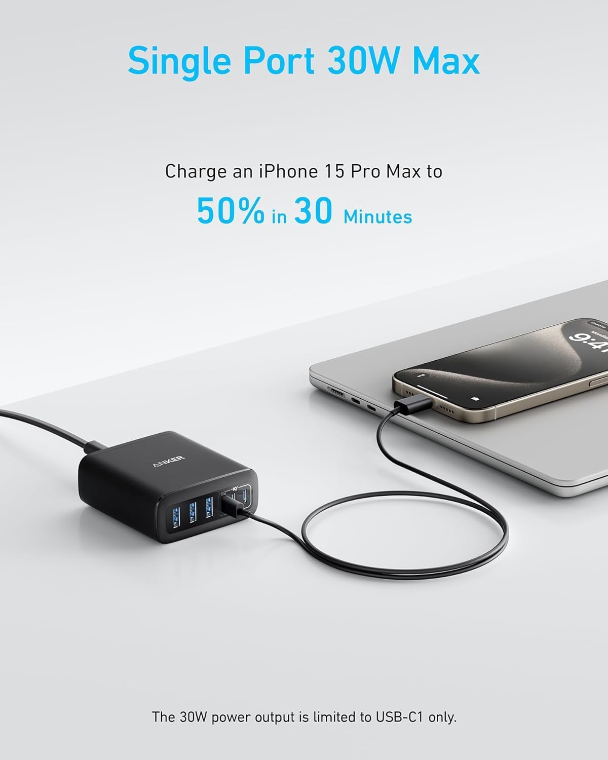 Anker Mobile Charger Desktop 112W 3xUSBC 3xUSBA Black - Image 3