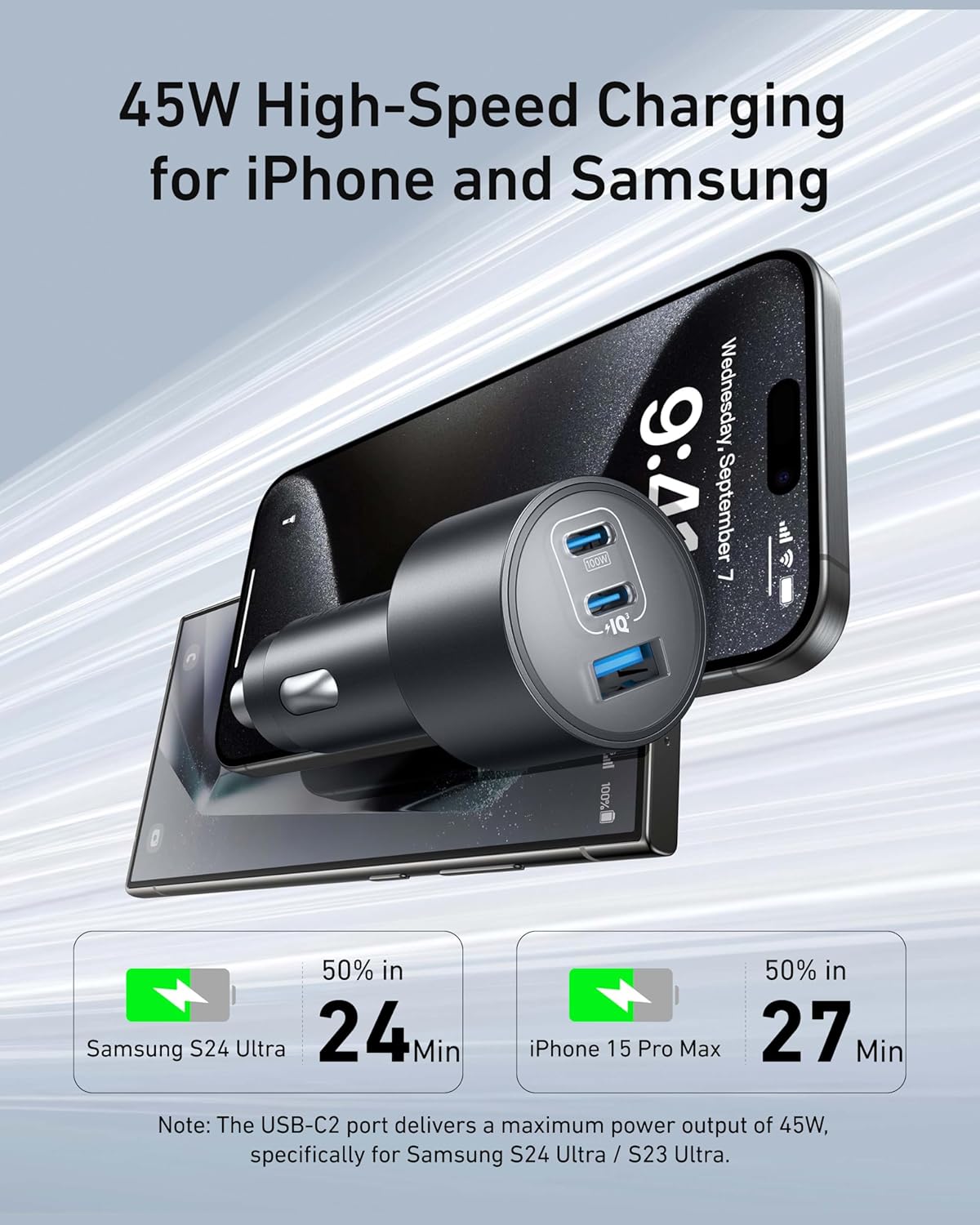 Anker Mobile Charger Car 167.5W with Cable Nano Car - Image 4
