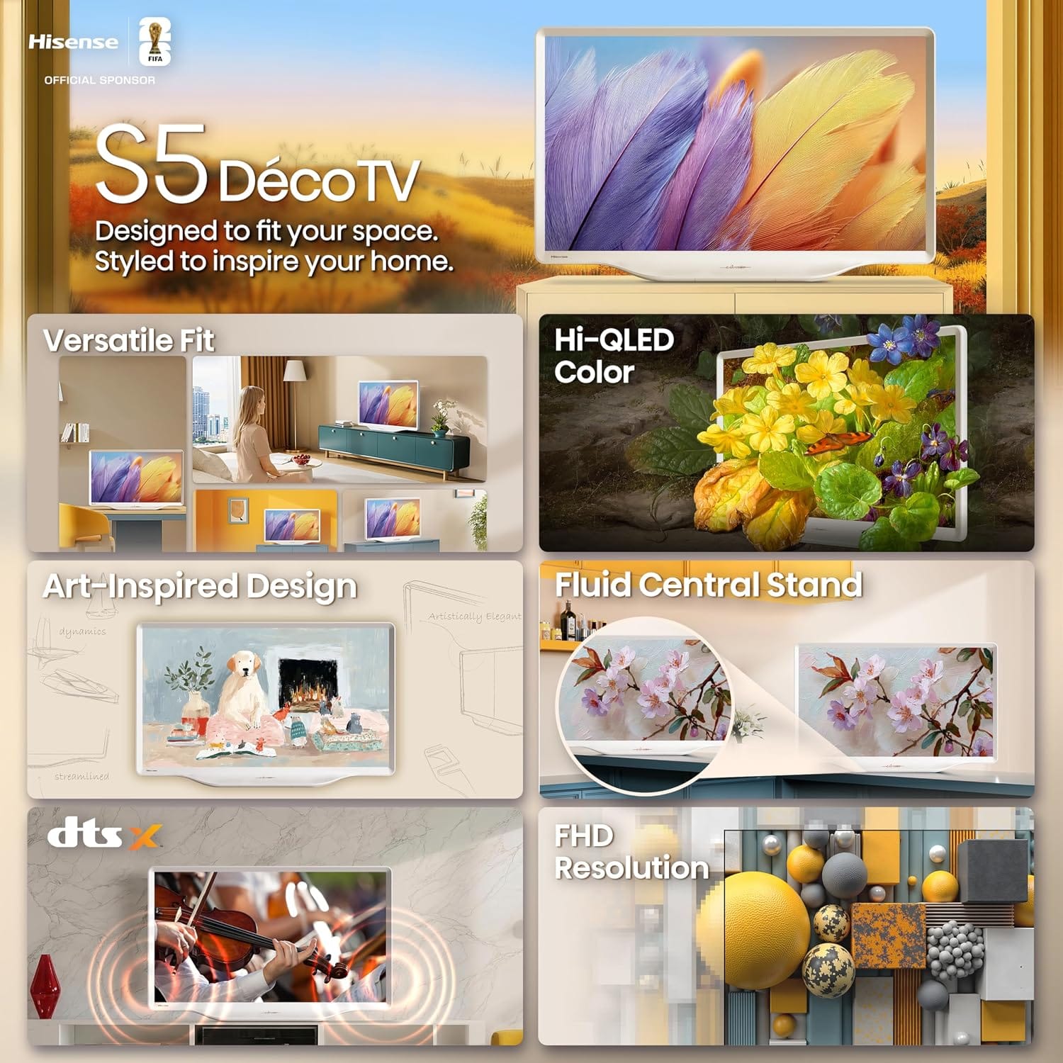 Hisense 32S5Q 32'' Full HD Smart Hi- QLED DECO TV - Image 3