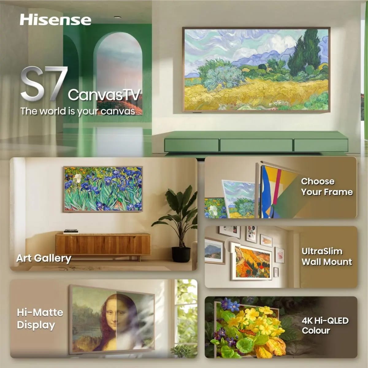Hisense 55S7S 55'' 4K Smart QLED CANVAS TV - Image 2