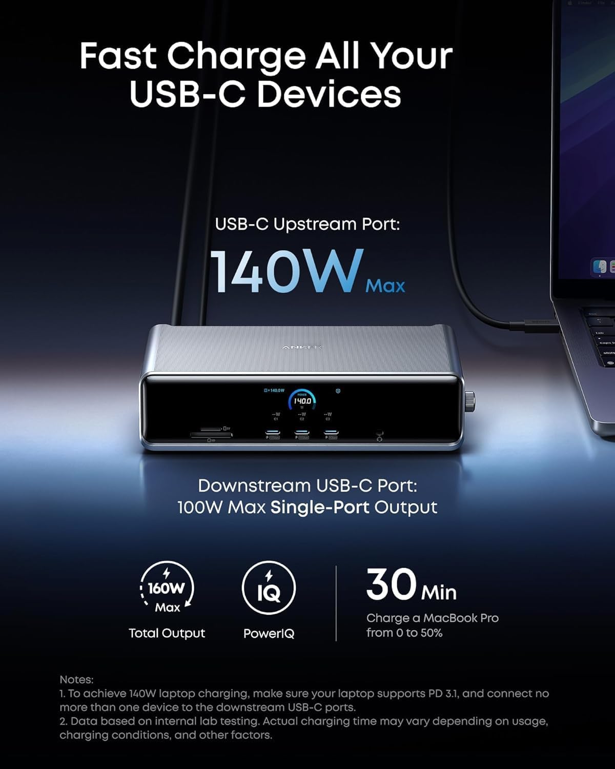 Anker Work Docking Station PRIME 14-in-1 Triple Display DisplayLink 140W - Image 5