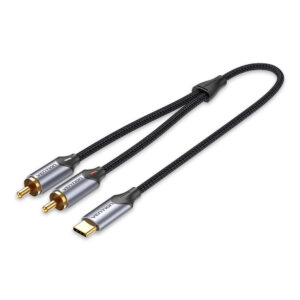 Vention AUDIO CONVERTER USB-C to 2RCA Male Cable Braided 2.0m BGUHH