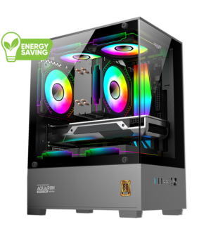 Armaggeddon Gaming Case M-ATX AQUARON NEMO Black (3x Chroma Fans & 250W 80+ PSU)