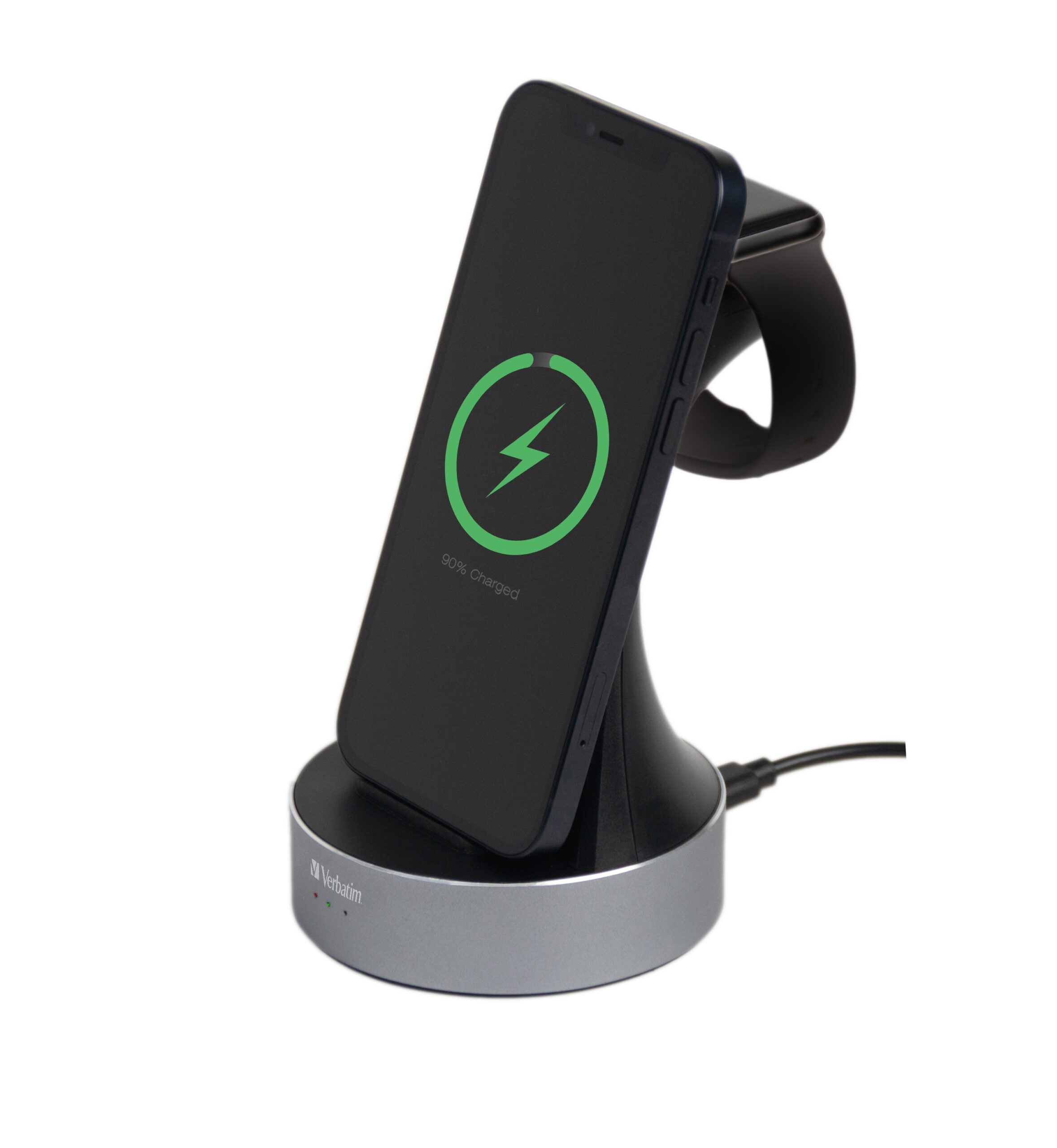 Verbatim Charger Desktop Wireless Qi MFI 2in1 Apple Devices WCS-01