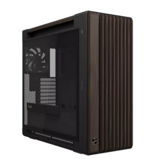 ASUS PC Case ProArt ATX Walnut Wood Front Panel Tempered Glass Side Panel 3x Pre-Installed Fans IR Dust Indicator Type-C PA602 Wood Edition Modern Black TG