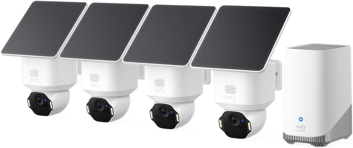Anker Eufy Security Camera Kit eufyCam E42 4 x 4K PTZ + Solar + HB380