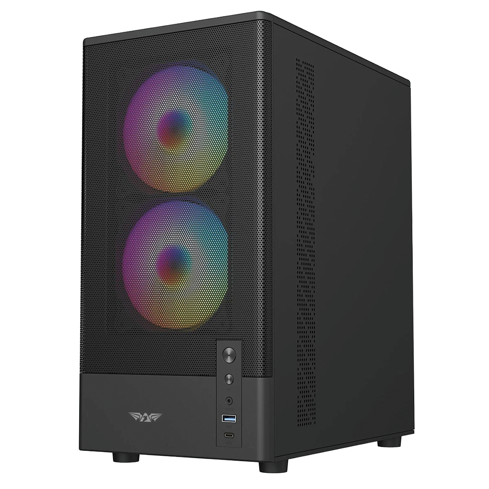 Armaggeddon Gaming Case M-ATX DEEPFREEZE DUPLEX 2 Black 3x ARGB Fans - Image 2