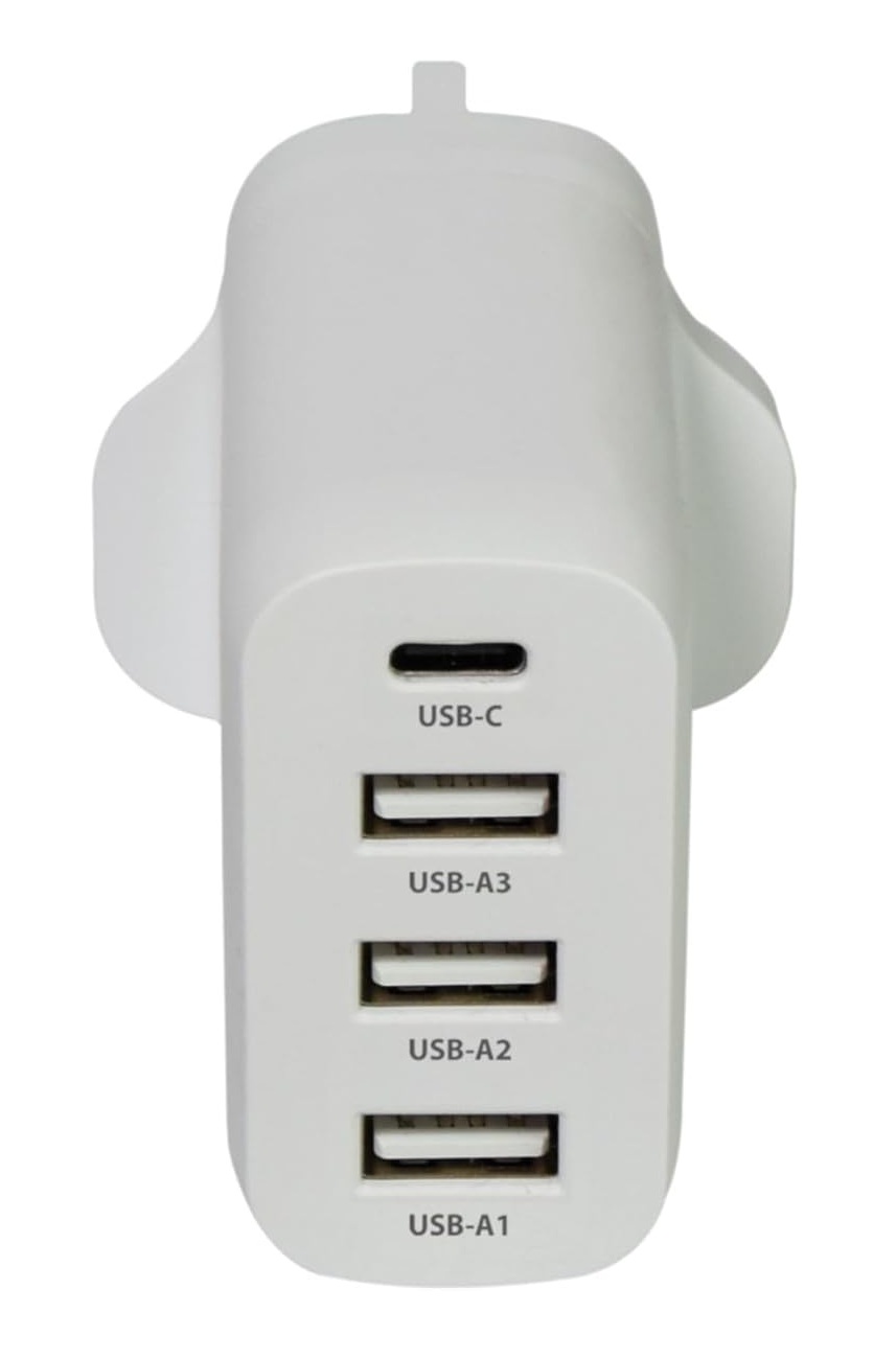Mercury POWER Wall Charger 35W 3xUSBA 1xUSBC White 421.724UK - Image 2
