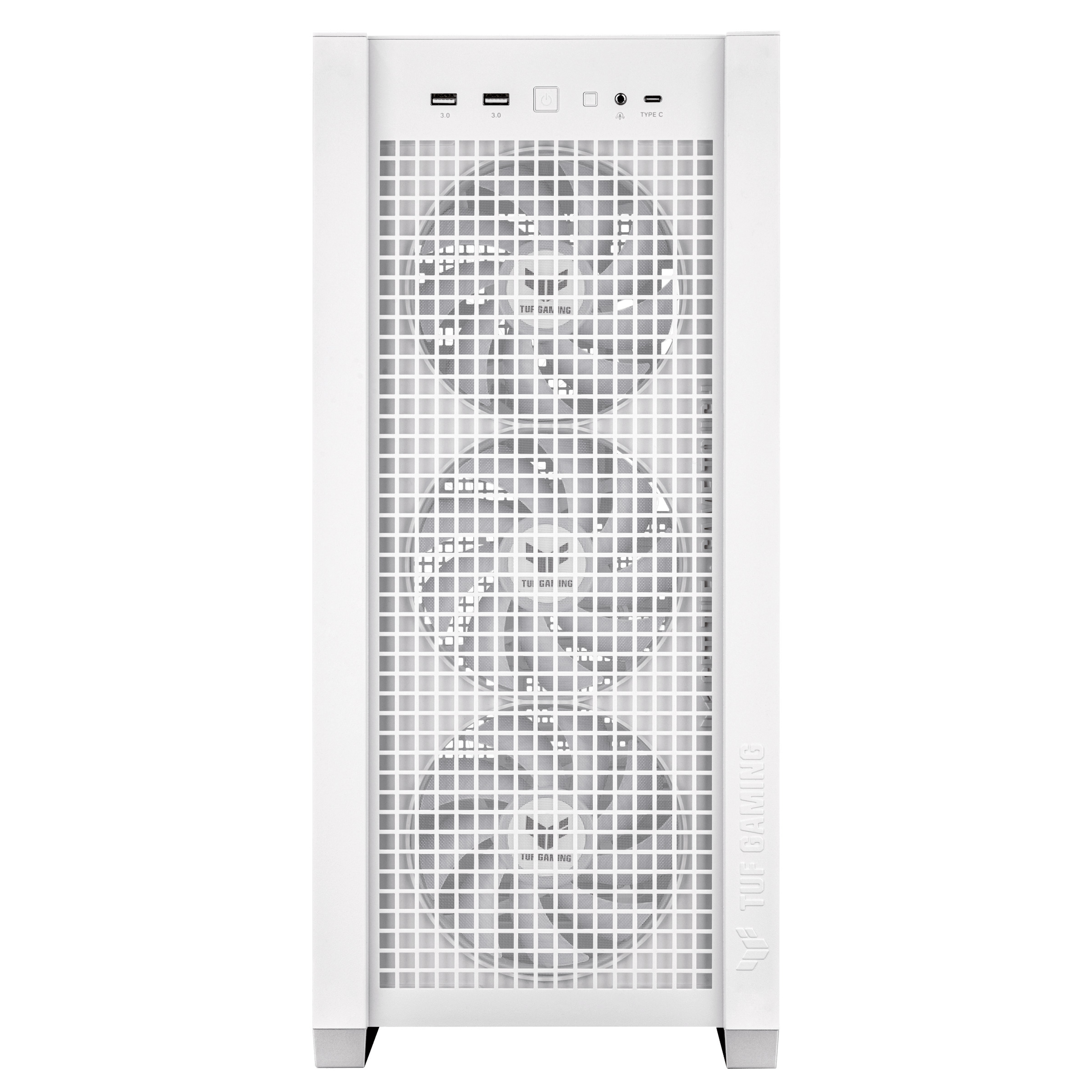 ASUS PC Case TUF Gaming eATX Mesh Front Panel Interchangeable Glass-Mesh Side Panels 4x Pre-Installed Fans USB-C GT302 ARGB White
