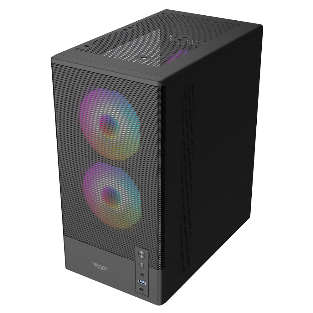 Armaggeddon Gaming Case M-ATX DEEPFREEZE DUPLEX 2 Black 3x ARGB Fans - Image 3