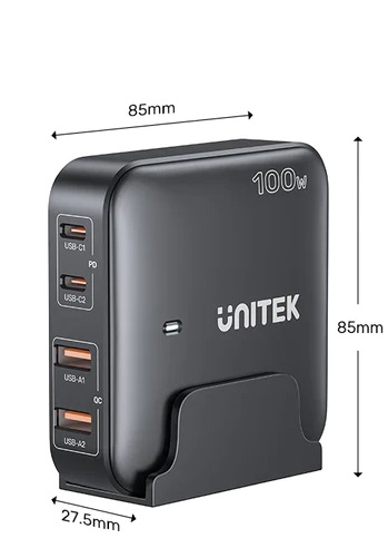 Unitek Charge Desktop 100W 4in1 GaN Charger Black P1229ABK