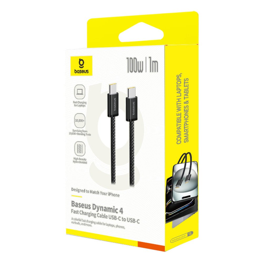 Baseus Cable USB-C to USB-C Dynamic 4 Series Braided 100W 1.0m Black