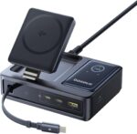 Baseus NOMOS 5in1 Desktop 140W Wired & Wireless Charger Qi2 3xUSBC+1A with LED Display UK Plug