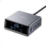 Anker Prime 250W USB C Charger, Ultra-Fast 6-Port GaN Charging Station, 2.26″ LCD Display and Smart Control Dial Black