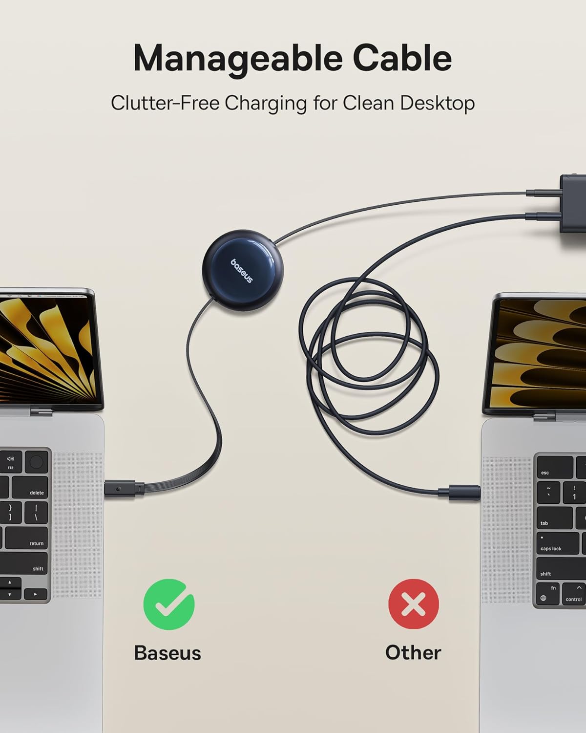 Baseus Cable USB-C to USB-C Nomos Retractable Cable 100W 1.5m