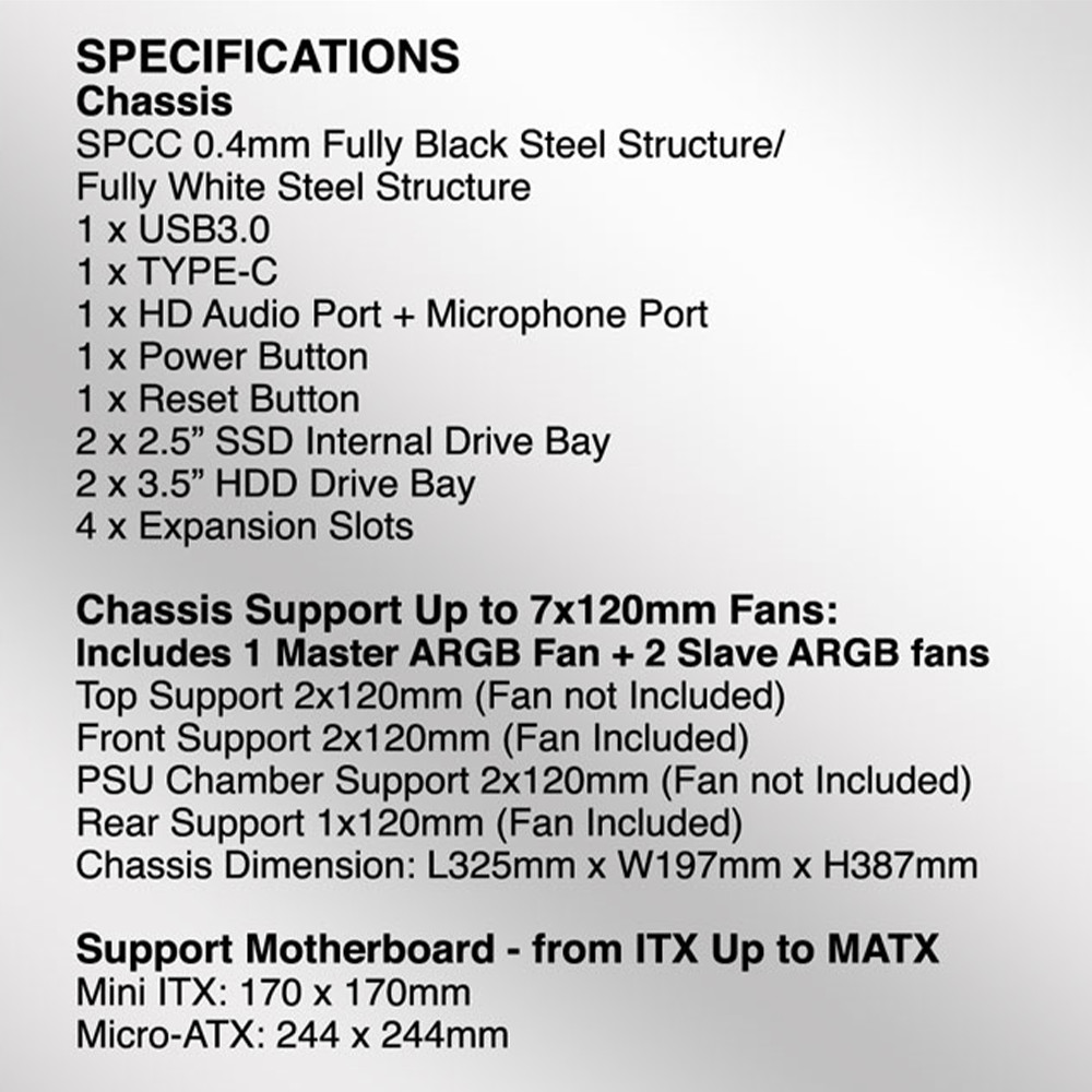 Armaggeddon Gaming Case M-ATX DEEPFREEZE DUPLEX 2 Black 3x ARGB Fans - Image 7