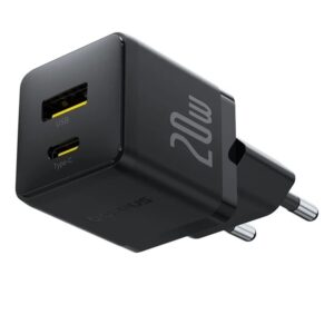 Baseus Charger Wall 20W USB-C/USB-A PALM Series EU Black