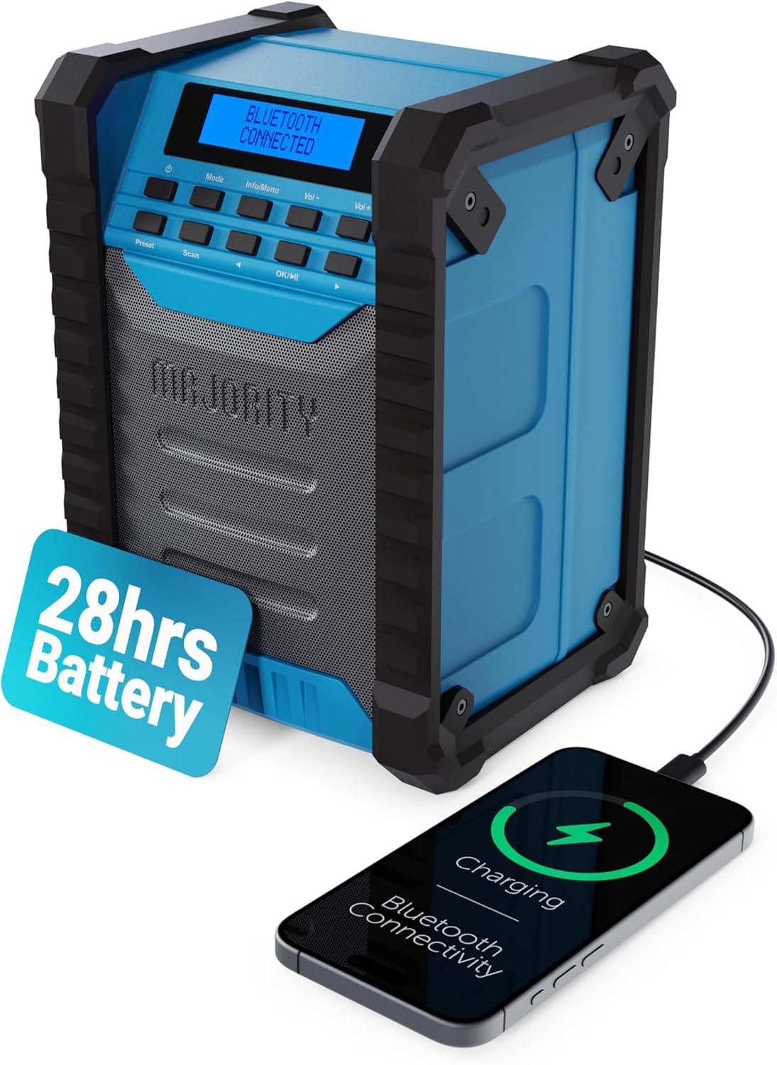 Majority LANDBEACH Portable IP54 30W Rugged Speaker with FM & BT 10000mAh PowerBank, 28hr Battery