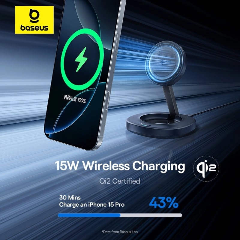 Baseus Charger Desktop Wireless 15W Qi2 Incl Cable+20W Charger ENERFILL FF11