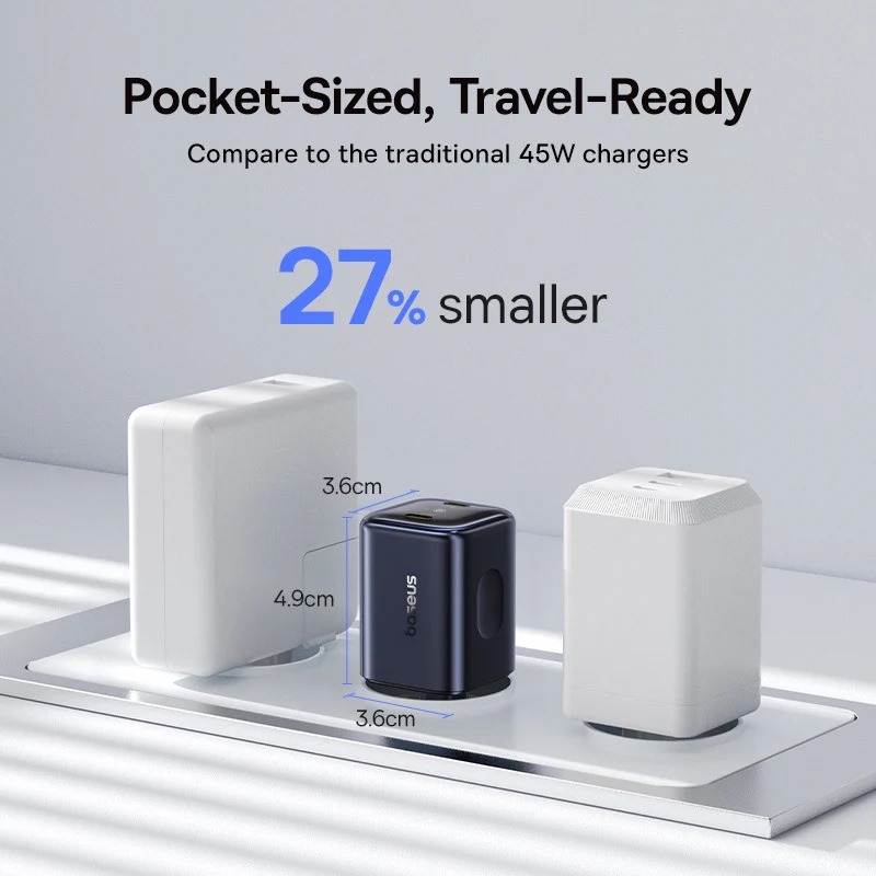 Baseus Charger Wall 45W 2x TYPE C PicoGo AN13 EU Cosmic Black - Image 4