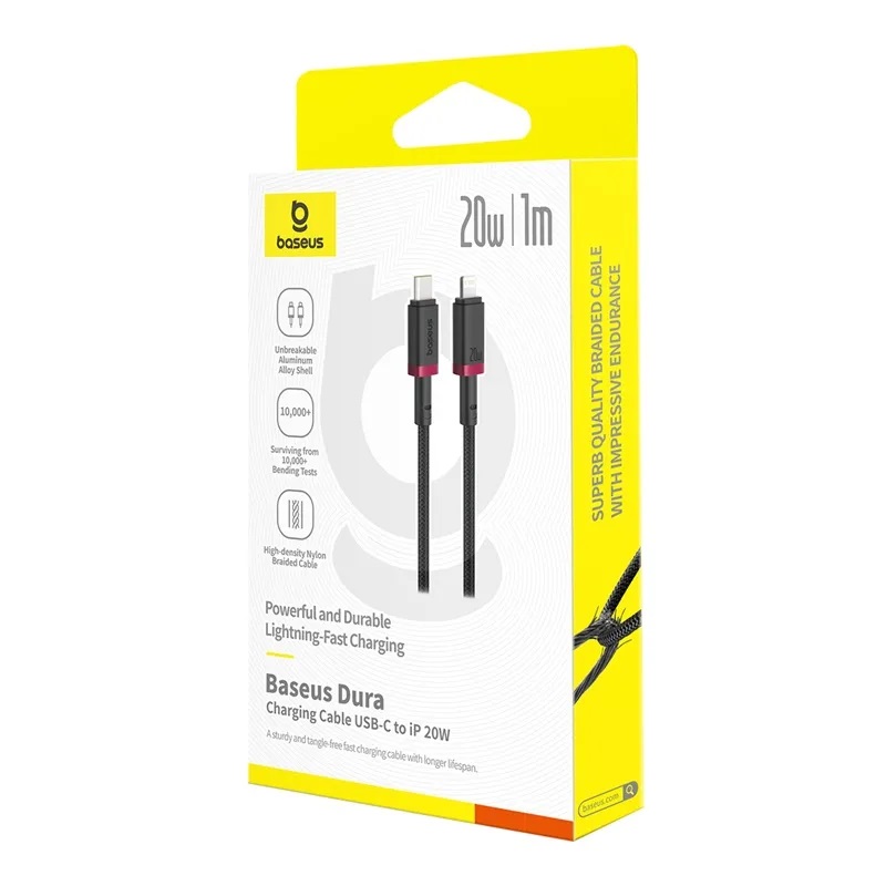 Baseus Cable Lightning to USB-A Dura Series Braided 2.0m Black-Red