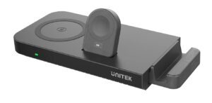 Unitek P1222B 5-in-1 MagMighty Combo 48W 3x Wireless Charging Areas 1x USB-A 1x USB-C